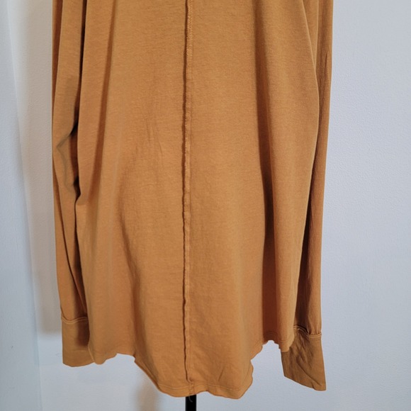 We the Free Large Long Sleeve Mustard Brown Cotton Mockneck Oversize OB1235140 - Picture 7 of 13